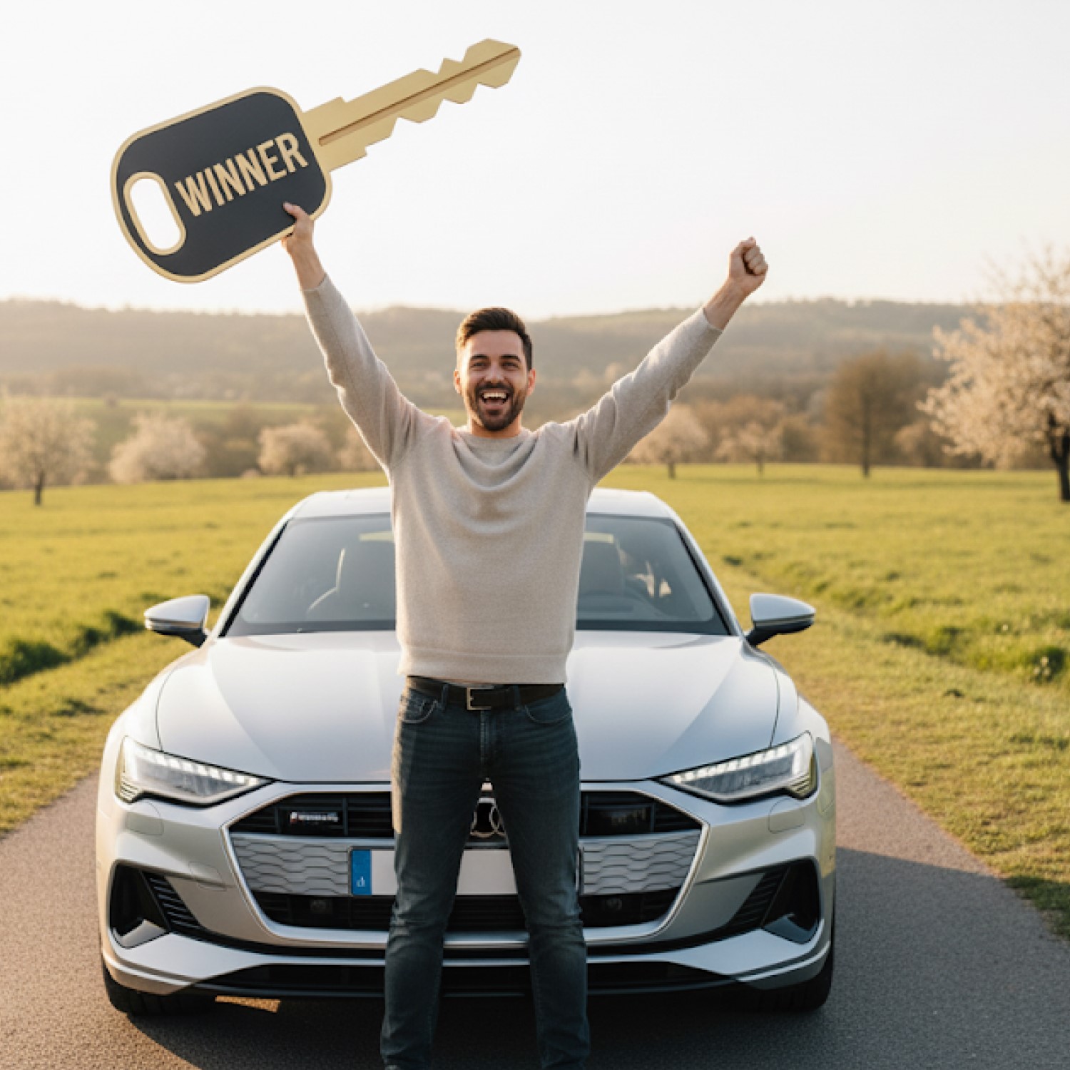 Carlos R. con su auto nuevo